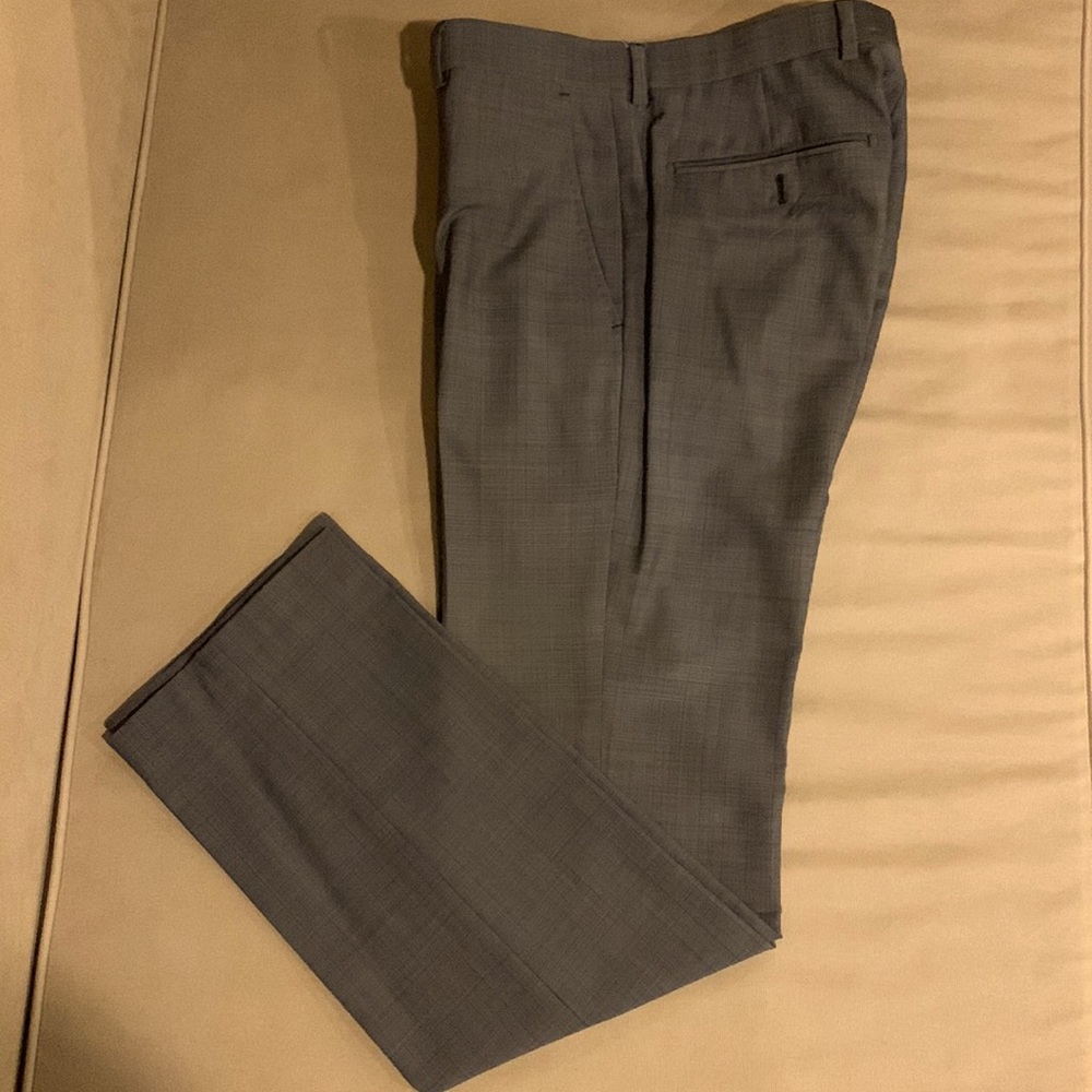 BR Italian Fabric Wool/Mohair Pants in Grey Pattern